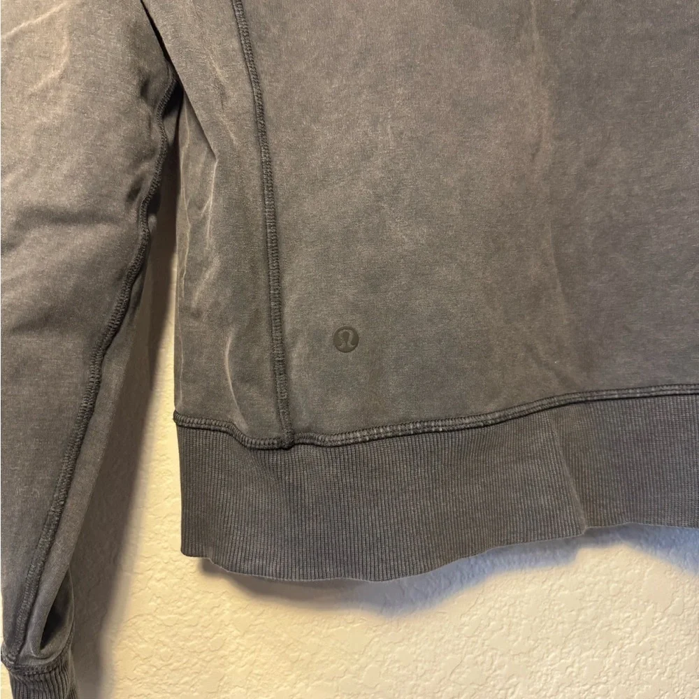 Lululemon Stonewash Gray Black Athletic Zip Front Hoodie Size 6 Used
